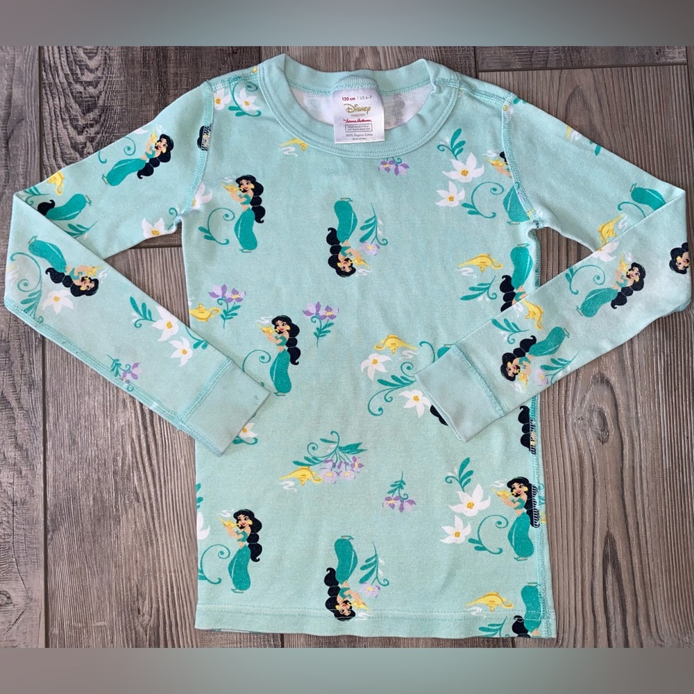 Hannah Andersson Organic Disney Princess Jasmine 2pc Pajamas Set Girl’s Size 6 7 - Picture 2 of 7